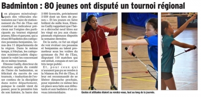 Tournoi régional jeune 2017