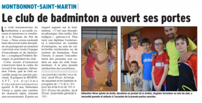 Soirée découverte badminton